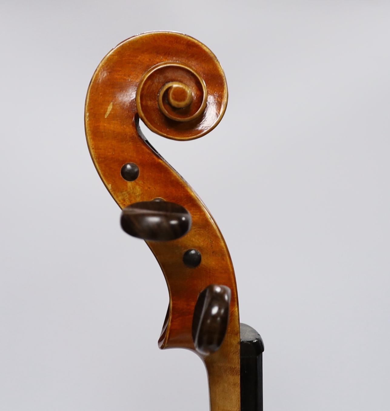 A German viola, labelled Wilhelm Nurnberger, with bow, in case. CITES